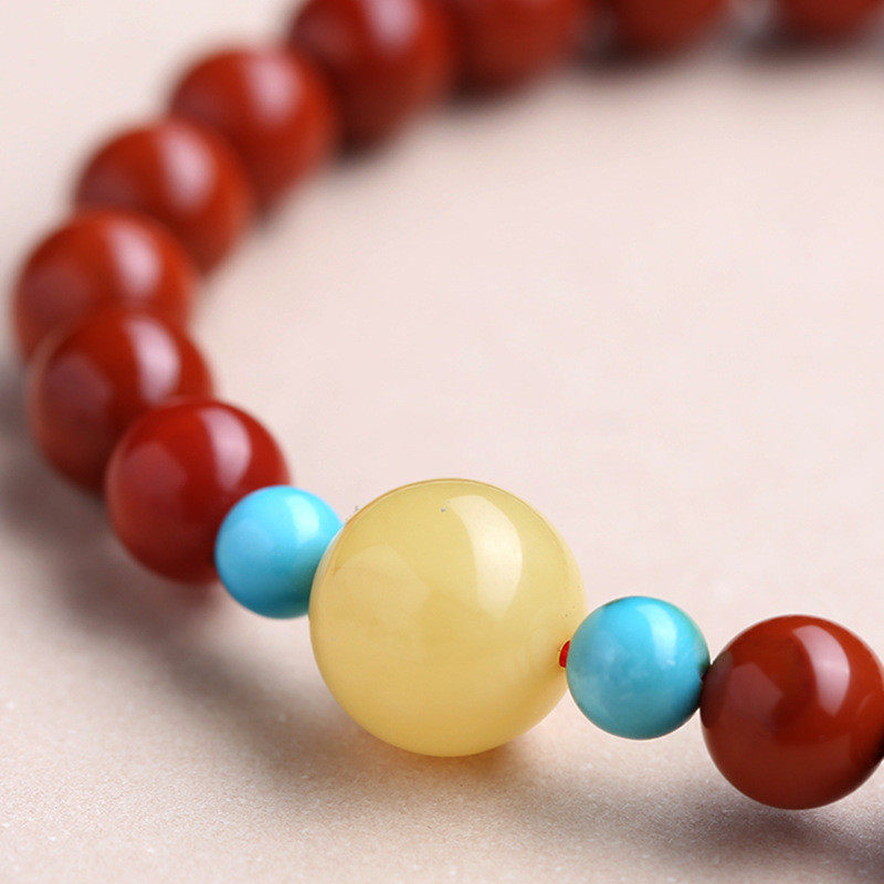 南红玛瑙手串女满肉柿子红绿松石蜜蜡莲花个性手链首饰品一件代发,淘宝优惠券,粉丝福利购,淘宝优惠卷