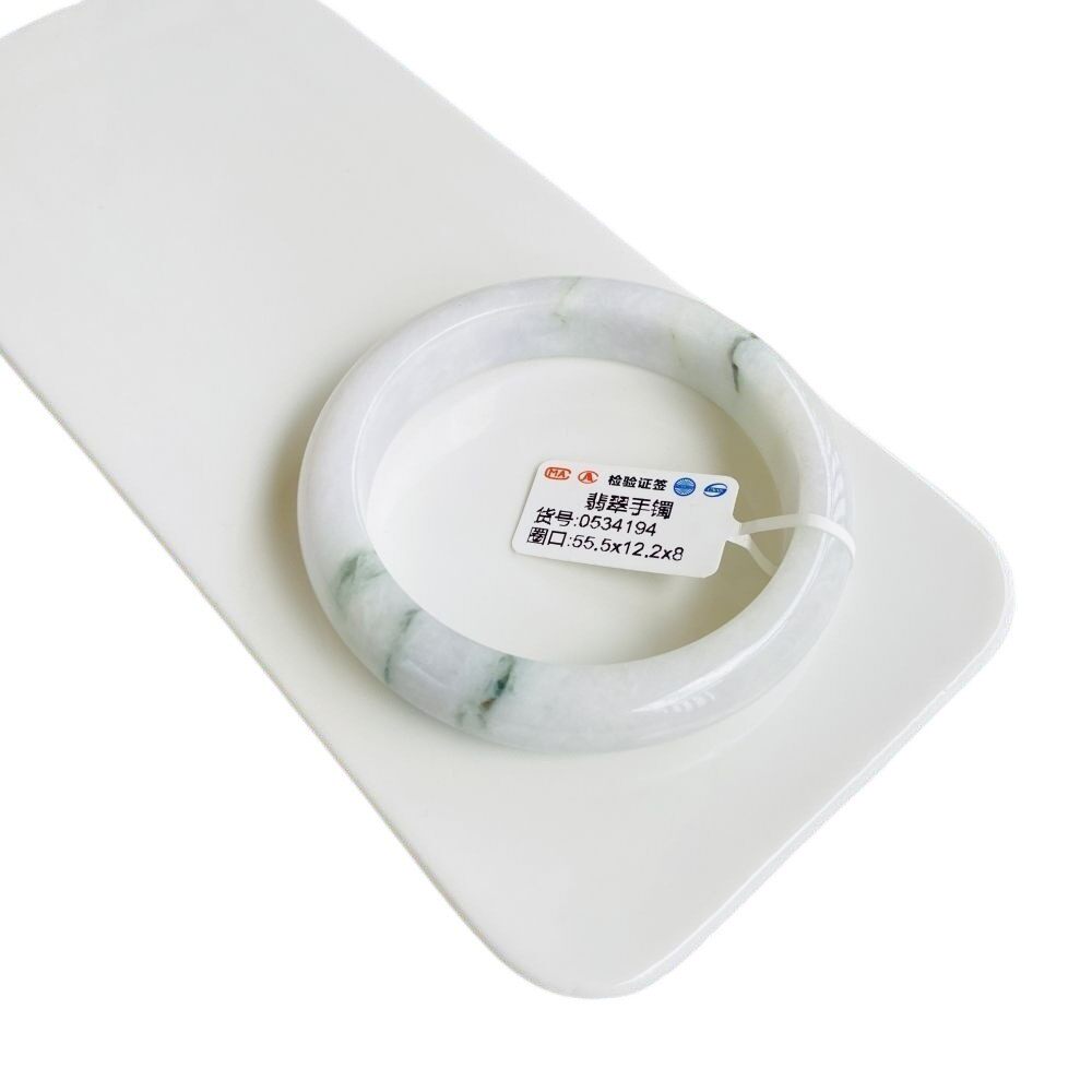 新款天然翡翠a货手镯玉镯飘绿淡紫果绿飘花正圈圆条贵妃公主镯子A,淘宝优惠券,粉丝福利购,淘宝优惠卷