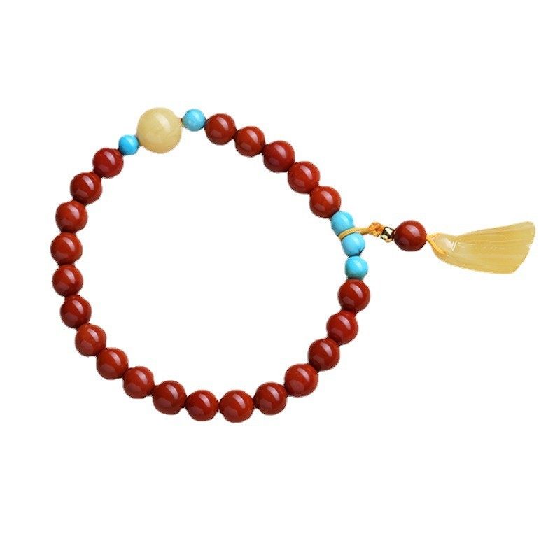 南红玛瑙手串女满肉柿子红绿松石蜜蜡莲花个性手链首饰品一件代发,淘宝优惠券,粉丝福利购,淘宝优惠卷