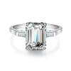 S925 sterling silver large sugar ring women's pagoda emerald cut high carbon diamond zircon gemstone colored treasure ring wholesale