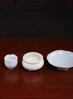 陶瓷佛具用品大全供奉家用室内佛前供佛水杯香炉烛台花瓶果盘套装