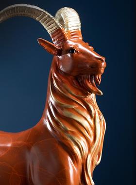 朱炳仁铜 名羊四海铜羊摆件家居送礼彩色铜雕 黄铜动物雕塑礼品