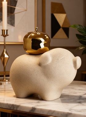 陶瓷新中式玄关博古架摆件装饰