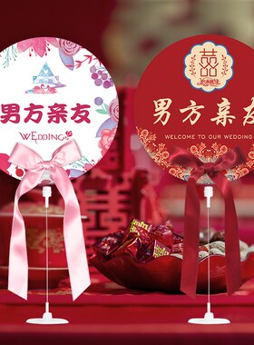 结婚桌卡定制号牌婚宴双面婚礼桌牌席位卡牌创意中式圆形台卡双面