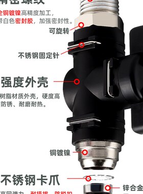 手阀BC 6-01 8-02气管螺纹直通球阀开关4分 手动阀门快插 BUC系列