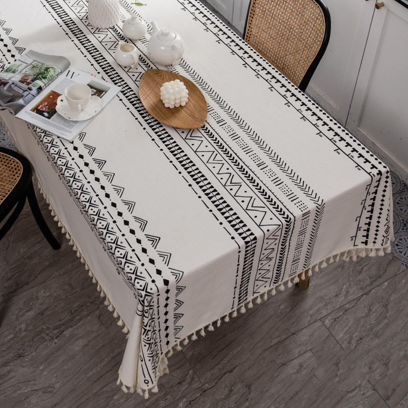 波西米亚桌布棉麻餐桌布艺防水防油免洗民族风印几何长方形,淘宝优惠券,粉丝福利购,淘宝优惠卷
