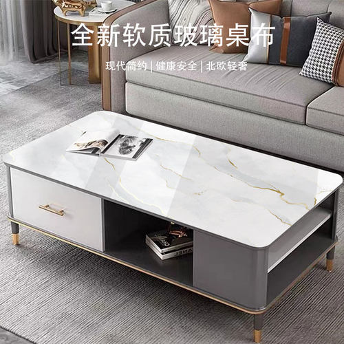 大理石纹茶几垫子桌布防水防油防烫免洗岩板桌面保护膜餐桌垫 - 图0