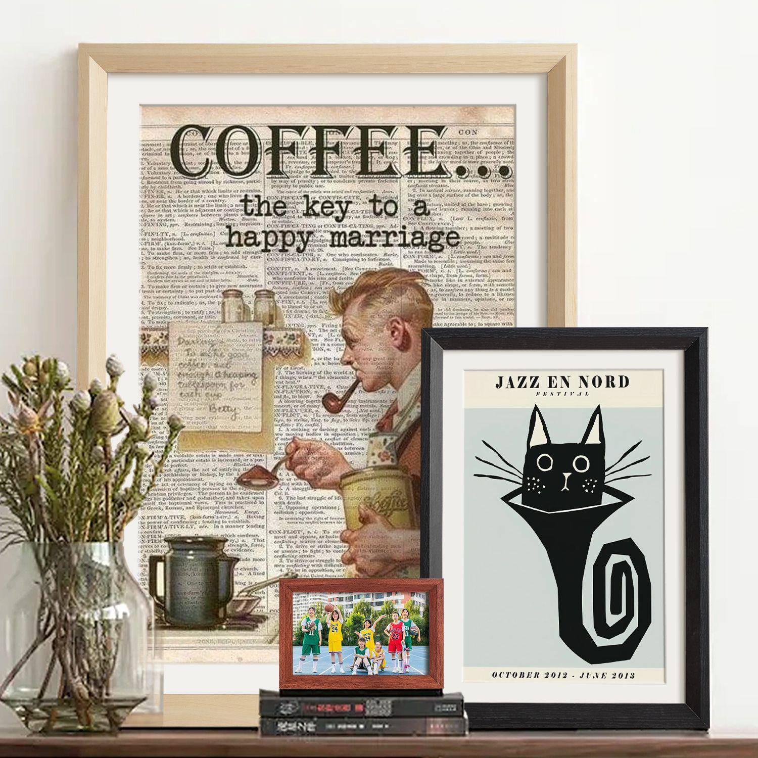 实木简约相框挂墙16寸20寸装裱拼图框架4k长方形a3a4儿童画框 - 图1