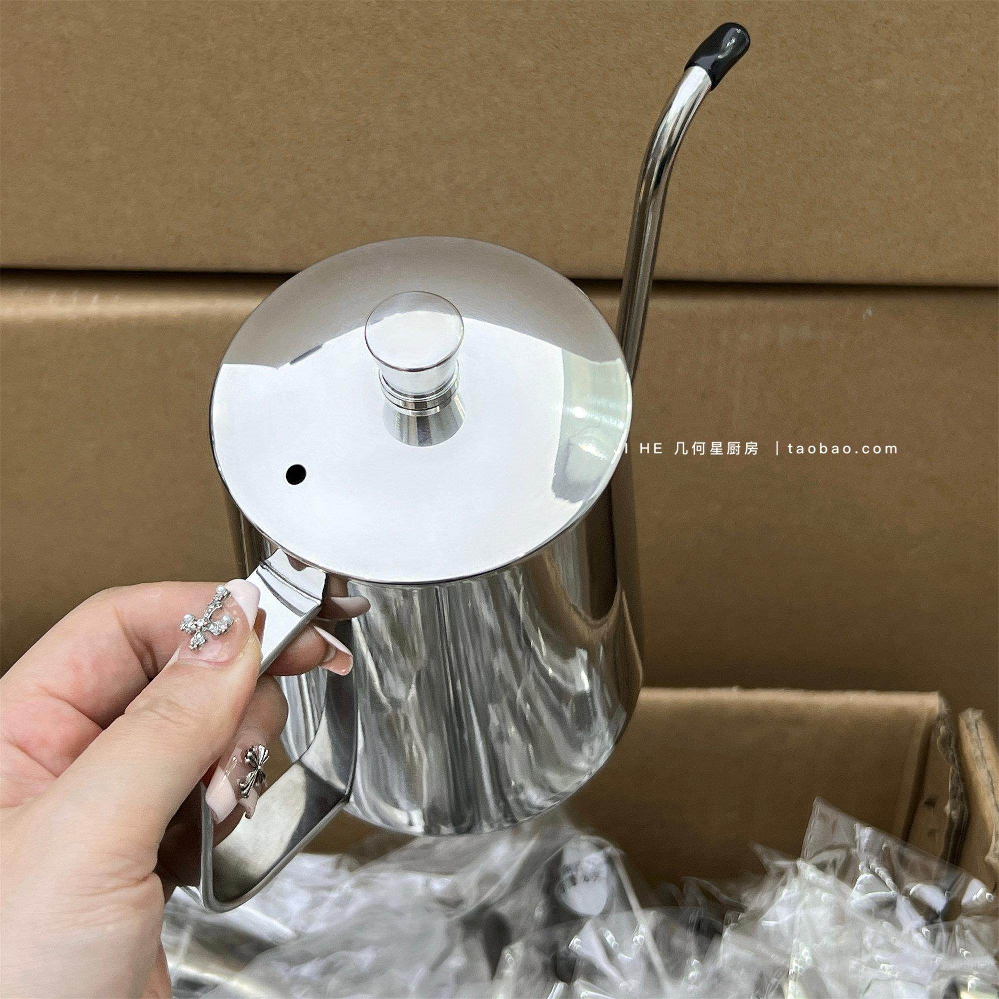 304不锈钢耳挂咖啡手冲壶细嘴大号600ML鹅颈烧水壶垂直均匀出水,淘宝优惠券,粉丝福利购,淘宝优惠卷