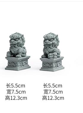 青砂石石狮子一对放墓前大门口看门镇宅公司祠堂新中式石雕小摆件