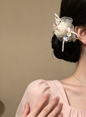 原创设计【春の期待】甜美小清新花朵发夹超仙氛围感拍照发卡女