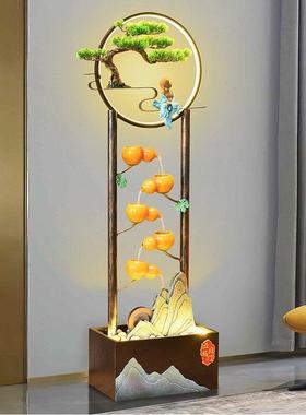 喷泉玄关装饰电视柜客厅大型落地摆件风水轮循环流水开业乔迁新居