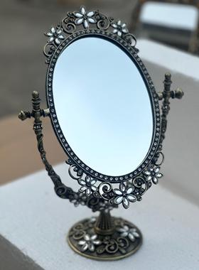 西方古董风格合金雕刻钻石首饰盒化妆镜相框覆古工艺家居装饰饰品