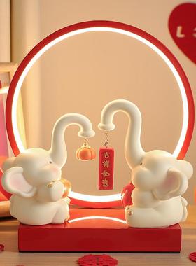 创意情侣大象摆件家居客厅婚房布置装饰品结婚订婚送闺蜜新人礼物