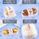 Fluffy puff packaging box, fully transparent large crispy mochi cake biscuits, dried meat floss and scallops