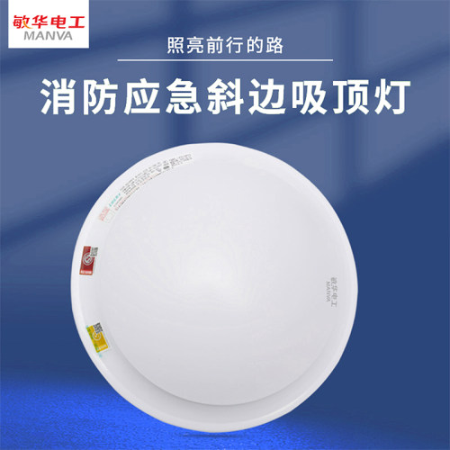 敏华通吃款消防应急照明三防吸顶灯圆形照明高低压24v36v220v通用 - 图1