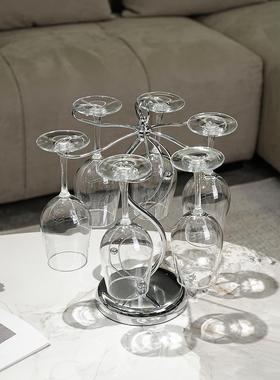 高档铁艺红酒杯架摆件家居饰品高脚杯倒挂餐厅酒柜装饰品置物架子