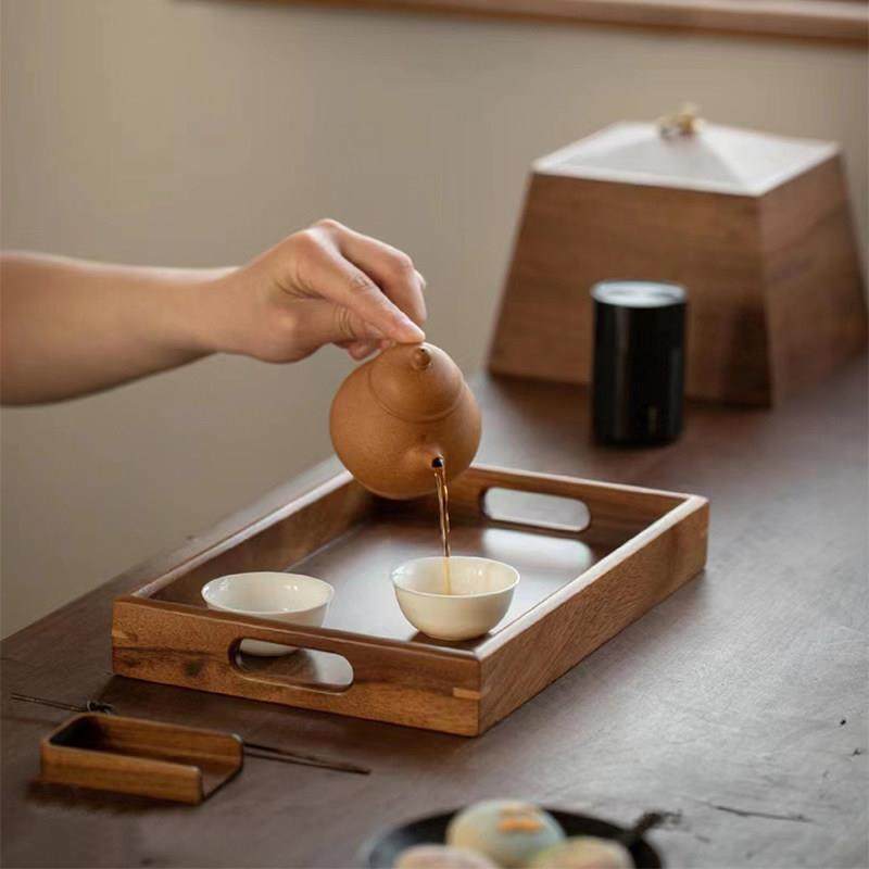 中式胡桃实木茶盘托盘长方形商用家用放茶杯水杯收纳简约点心茶具,淘宝优惠券,粉丝福利购,淘宝优惠卷
