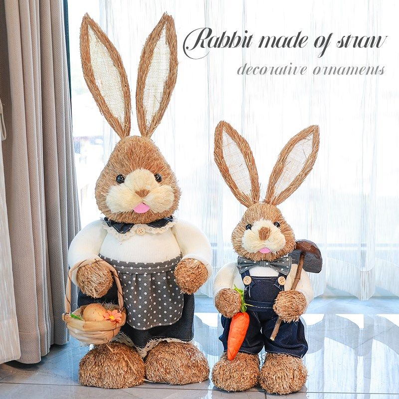 家居装饰草兔创意饰品落地客厅卧室景观室内斯堪的纳维亚风格卡通,淘宝优惠券,粉丝福利购,淘宝优惠卷