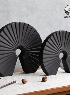 现代白色陶瓷扇形新样板间售楼处书柜创意软装饰品