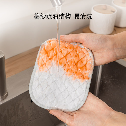 【抢15条装】泡泡银丝棉纱厨房洗碗擦灶台不粘油易清洁厚厨房神器 - 图3