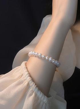 复古几何不规则淡水珍珠手链简约时尚设计手环欧美宫廷风气质手饰