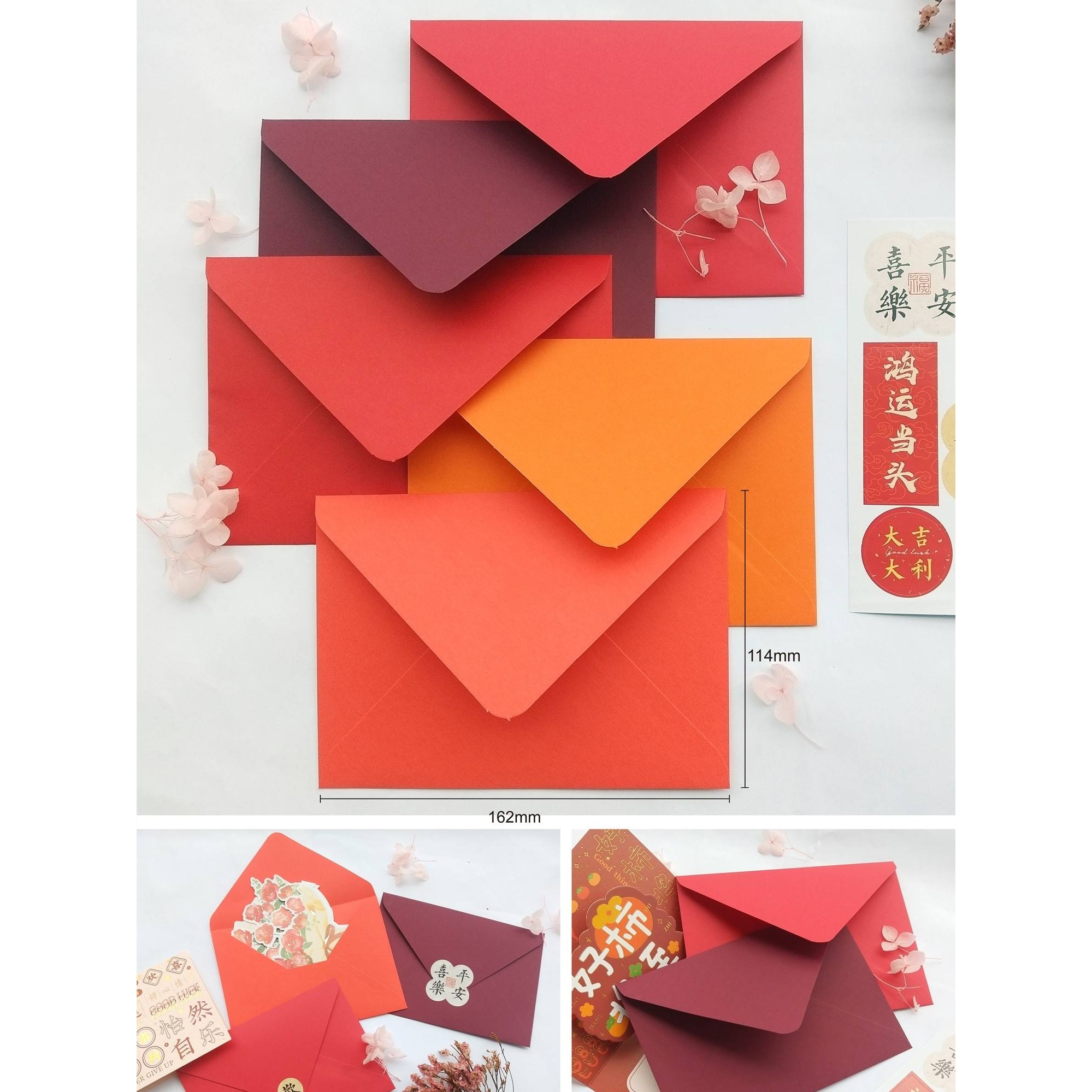 高颜值文艺西式特种纸信封红绿色紫奶油色婚礼活动布置贺卡信封袋 - 图2