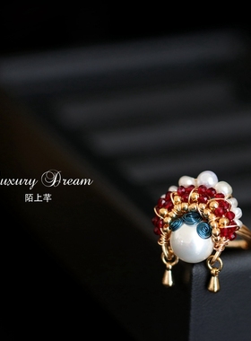 设计师款 刀马旦京剧脸谱戒指女饰品 个性创意装饰指环夸张食指戒