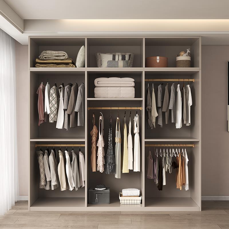 Wardrobe Home Bedroom Solid Wood Rental Cabinet Customized Children's Furniture Free Installation Storage Large Wardrobe New Style