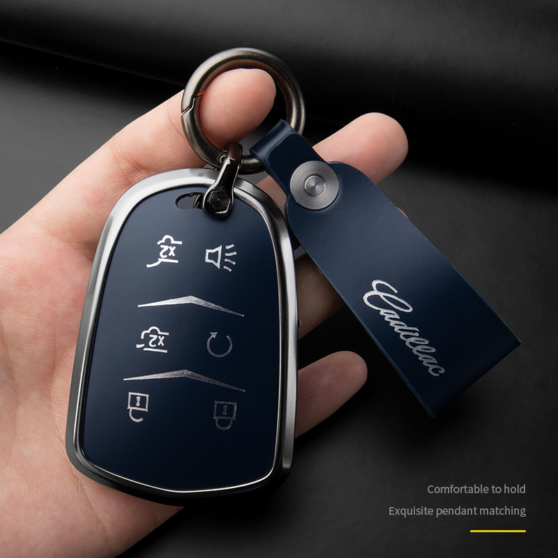 适用凯卡迪拉克钥匙套xt5/xt4扣xt6壳atsl/ct6包xts钥匙真马臀皮 - 图0