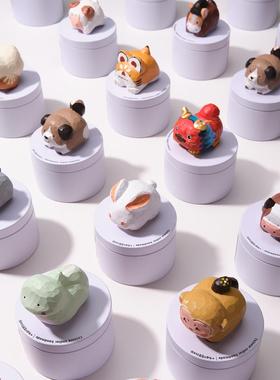 木刻自习室|十二生肖手工木雕摆件蛇年情人节礼物桌面玄关小众