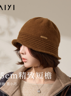 太一羊毛针织渔夫帽女秋冬显脸小