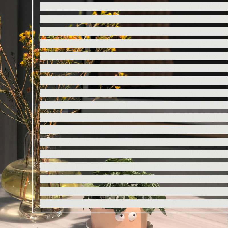 静电免胶磨砂办公室玻璃贴膜半透明条纹移门隔断防撞腰线窗户贴纸 - 图2