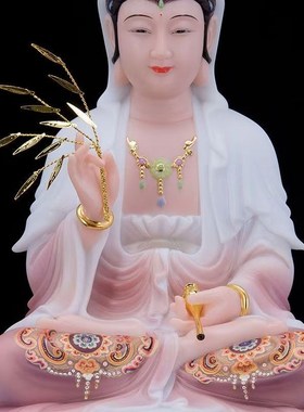 观音菩萨柳枝净瓶合金法器佛像观世音手中拿的法器杨柳玉净瓶配件