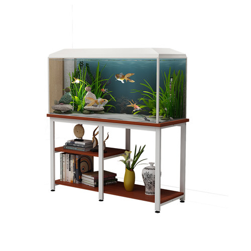 北欧实木铁艺鱼缸架子底架底座底柜鱼缸桌玄关桌客厅简约鱼缸柜 - 图3