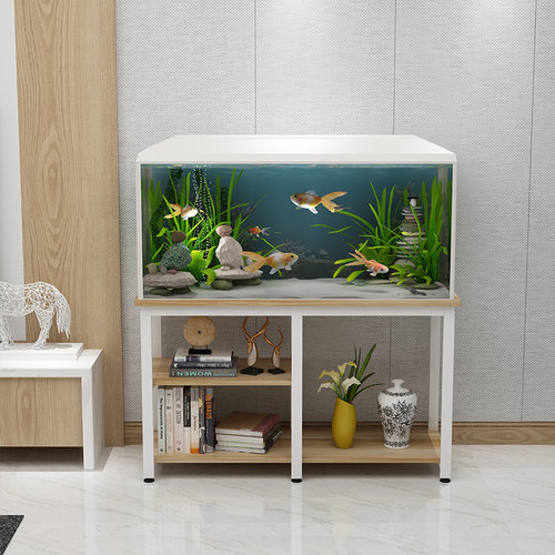 北欧实木铁艺鱼缸架子底架底座底柜鱼缸桌玄关桌客厅简约鱼缸柜 - 图2