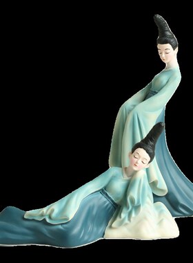 新中式创意只此青绿艺术摆件轻奢家居客厅酒柜装饰品摆设乔迁礼物