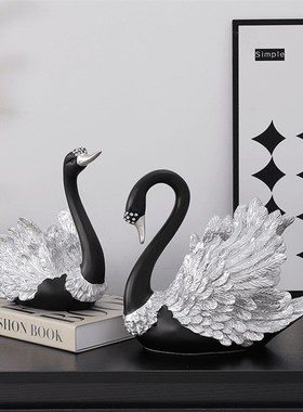 现代轻奢风高级感天鹅摆件北欧y家居玄关客厅电视酒柜小装饰品摆