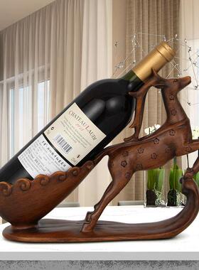 创意红酒架摆件欧式梅花鹿家居工艺品客厅酒柜博古架隔断柜装饰品