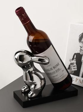 红酒架摆件轻奢高档兔子客厅餐柜酒柜装饰品葡萄酒架子置物架