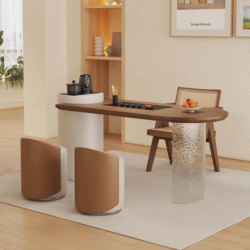 创意阳台小茶桌实木一体泡茶桌椅家用客厅办公室压克力悬浮小茶台,淘宝优惠券,粉丝福利购,淘宝优惠卷