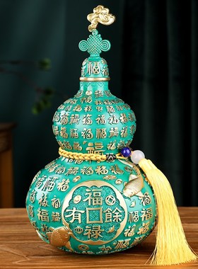 全铜葫芦摆件福禄吉祥百福葫芦客厅办公室开业乔迁工艺高档礼品