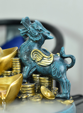 招财金蟾貔貅镇宅流水摆件客J厅办公室桌面装饰开业乔迁新居礼物