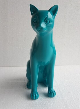 雕塑猫咪摆件现代家居样板房客厅桌C面服装店展厅整体橱柜陈设摆