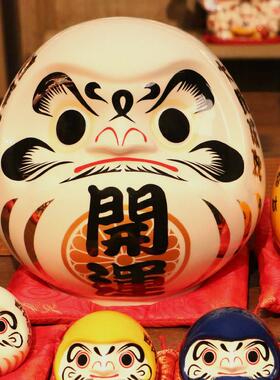 日式黄色达摩存钱罐客厅摆件2025年新款陶瓷工艺品储钱罐招财摆件