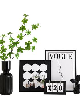 现代客厅电视柜桌面插花花瓶装饰品摆件入户玄关装饰画高级感小众