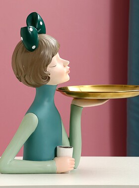 轻奢玄关钥匙收纳摆件电视柜酒柜家居装饰品入门鞋柜放钥匙的托盘