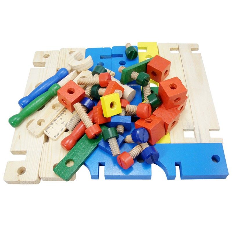 仿真木质维修工具台儿童拆装箱男孩益智木制拼装组合螺母玩具套装,淘宝优惠券,粉丝福利购,淘宝优惠卷