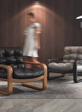 办公会客小沙发休息区商务接待椅咖啡厅铁艺扶手沙发单人洽谈椅子