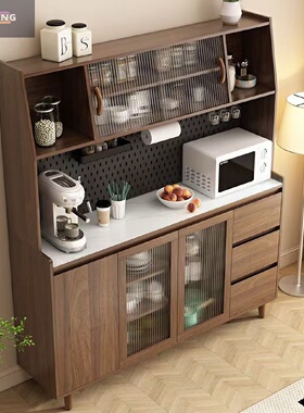 实木餐边柜一体靠墙北欧现代客厅酒柜茶水柜多功能客厅储物收纳柜